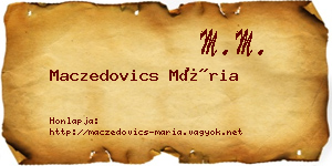 Maczedovics Mária névjegykártya